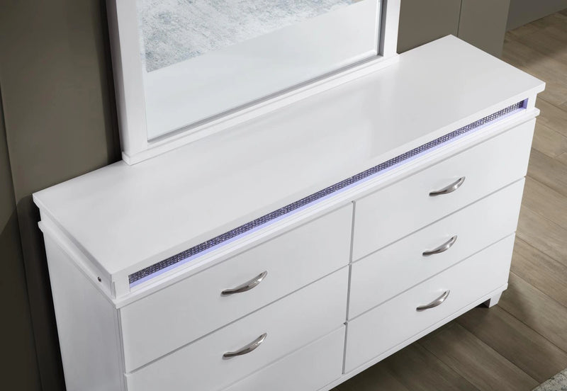 White Led Dresser