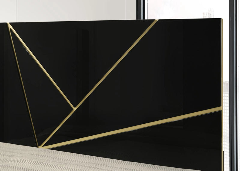 Black/Gold Line King Bed