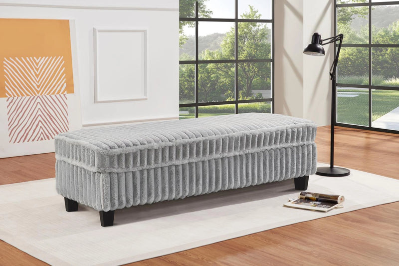 U321 Gray Corduroy Ottoman