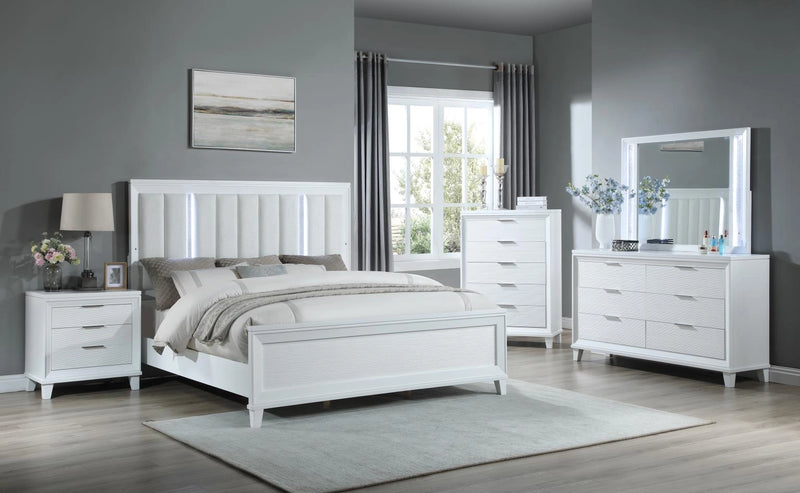 White Led King Bed