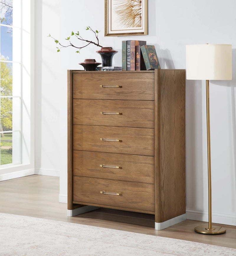 Warm Brown Canopy Queen Bed