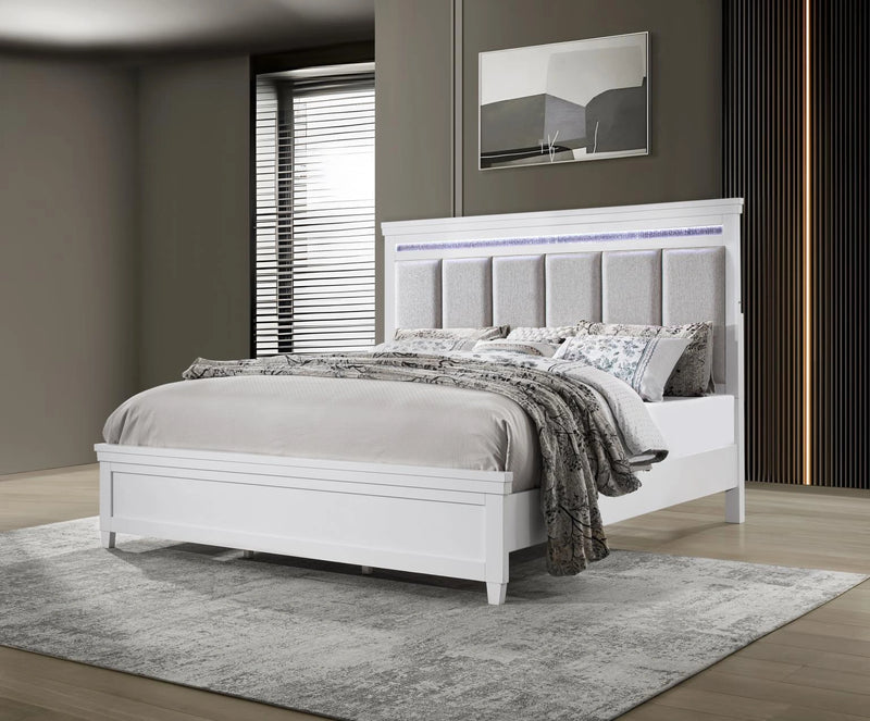 White Led King Bed