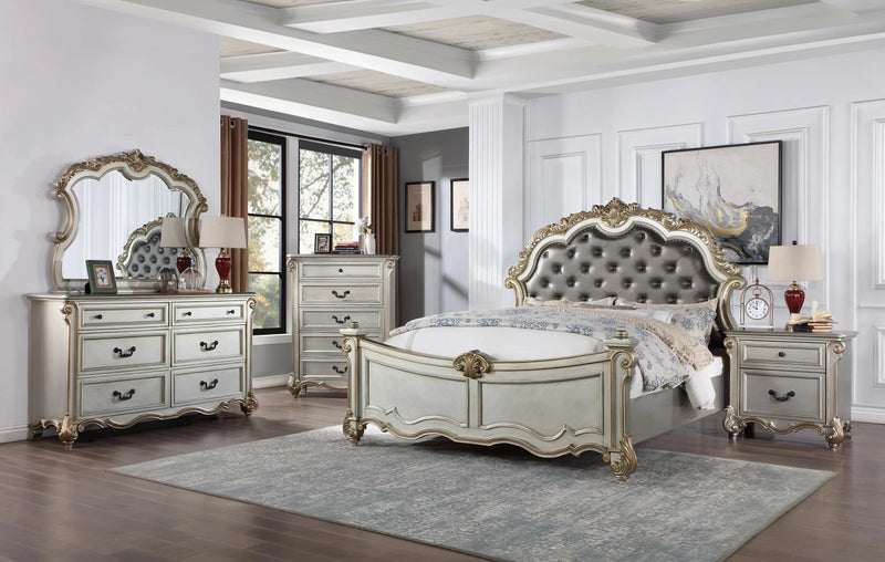 B060 Bed-Dresser-Mirror