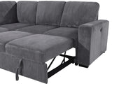 U2660 Grey Sectional W/Pull Out Sofa Bed