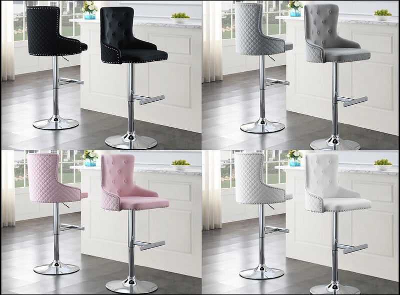 Amelia PINK VELVET BAR STOOL - ST115-PNK