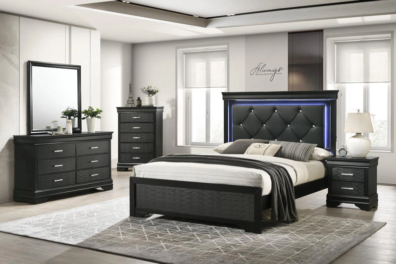 B395 Twin Bed Frame-Dresser-Mirror