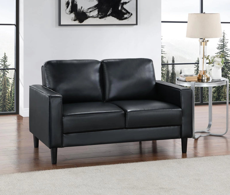 U440 Black Pu Loveseat