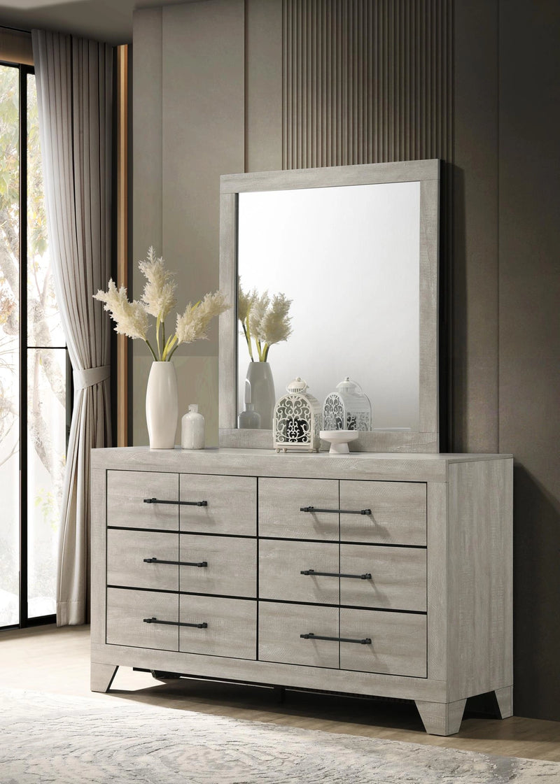 King Bed-Dresser-Mirror
