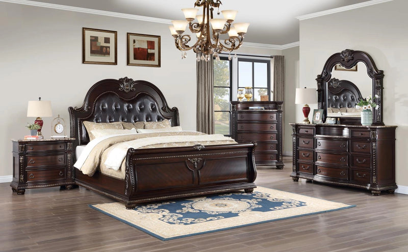 B054 Bed Frame-Dresser-Mirror-Chest-Nightstand
