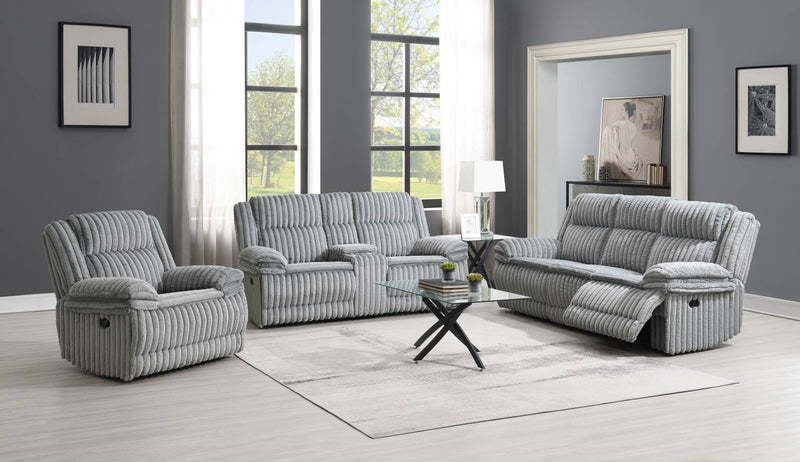 Gray Corduroy Motion Loveseat