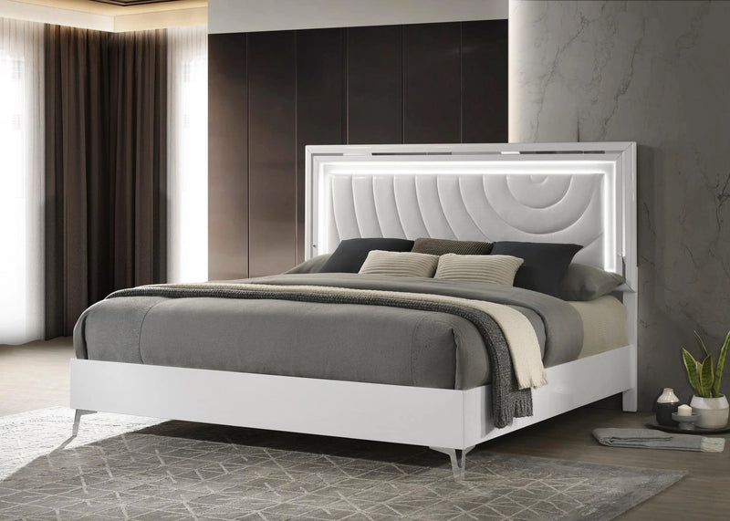 White Led King Bed