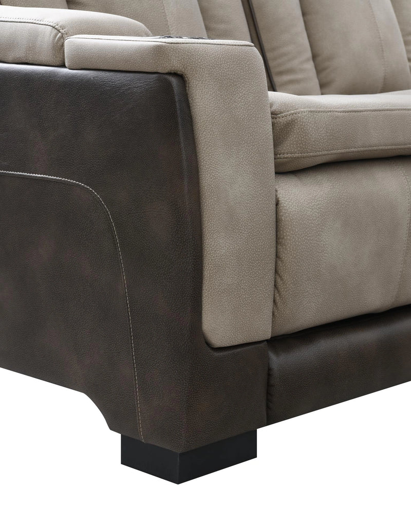U78 Sand Power Reclining With Pwr Headrest-Storage Arms-Usb And Wireless Charger Loveseat