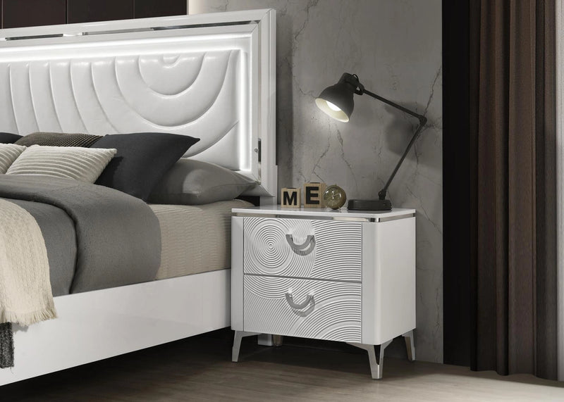 White Led King Bed