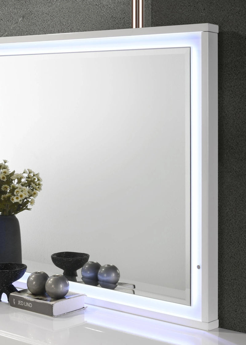 White/Gray Line King Bed
