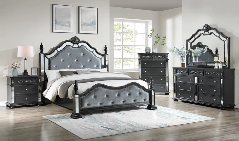 B091 Bed Frame-Dresser-Mirror-Chest-Nightstand